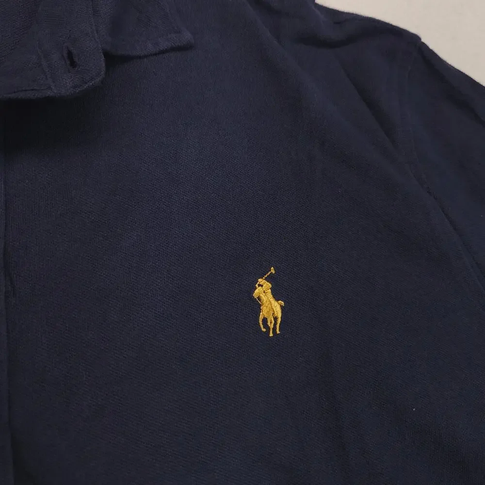 Regal Polo by Ralph Lauren Navy Embroidered Crest Long-Sleeve Polo Shirt